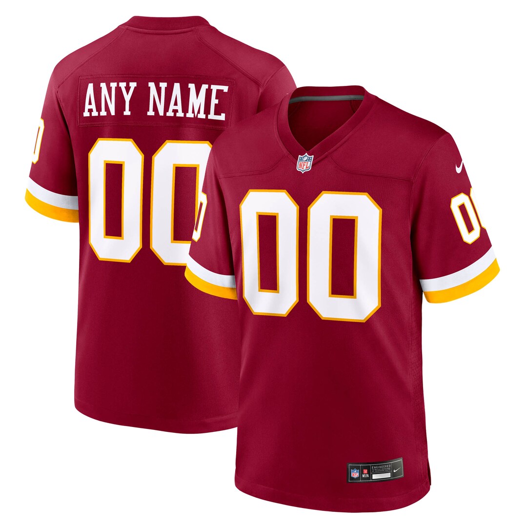 Men's Washington Commanders Nike Burgundy Custom Game Jersey - Ujersey