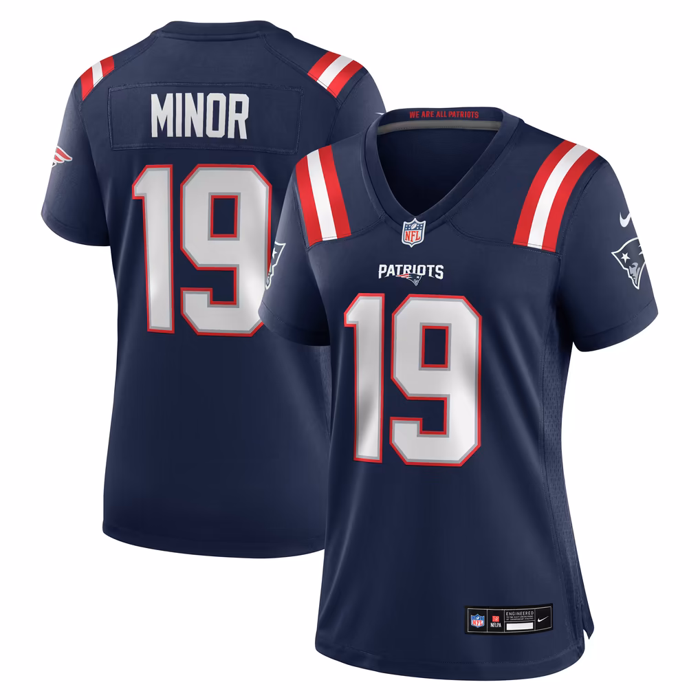 Women's New England Patriots Kobee Minor Nike Navy Team Game Jersey - Ujersey