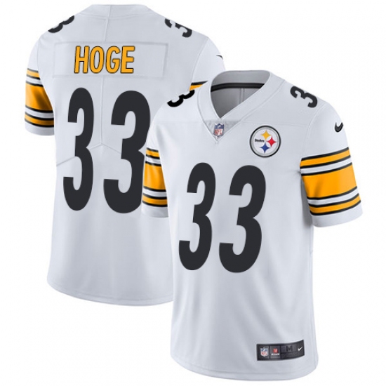Men's Nike Pittsburgh Steelers #33 Merril Hoge White Vapor Untouchable Limited Player NFL Jersey - Ujersey