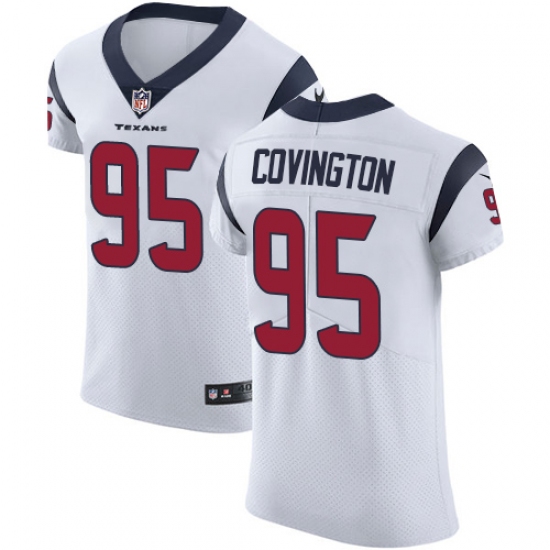 Men's Nike Houston Texans #95 Christian Covington White Vapor Untouchable Elite Player NFL Jersey - Ujersey