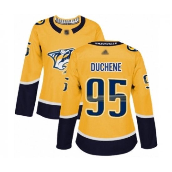 Women's Nashville Predators #95 Matt Duchene Authentic Gold Home Hockey Jersey - Ujersey