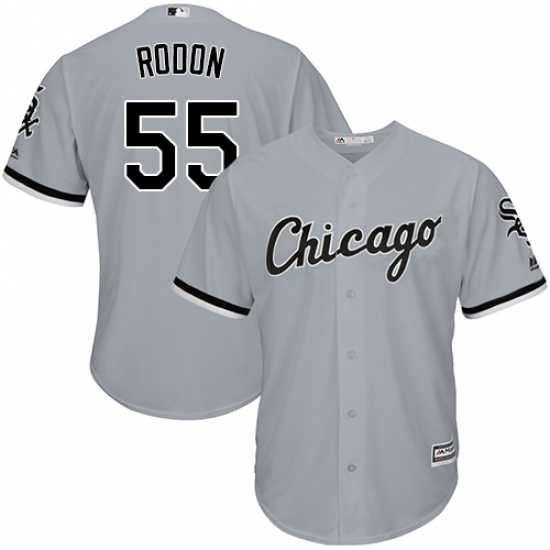 Youth Majestic Chicago White Sox #55 Carlos Rodon Replica Grey Road Cool Base MLB Jersey - Ujersey