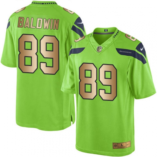 Men's Nike Seattle Seahawks #89 Doug Baldwin Limited Green/Gold Rush NFL Jersey - Ujersey