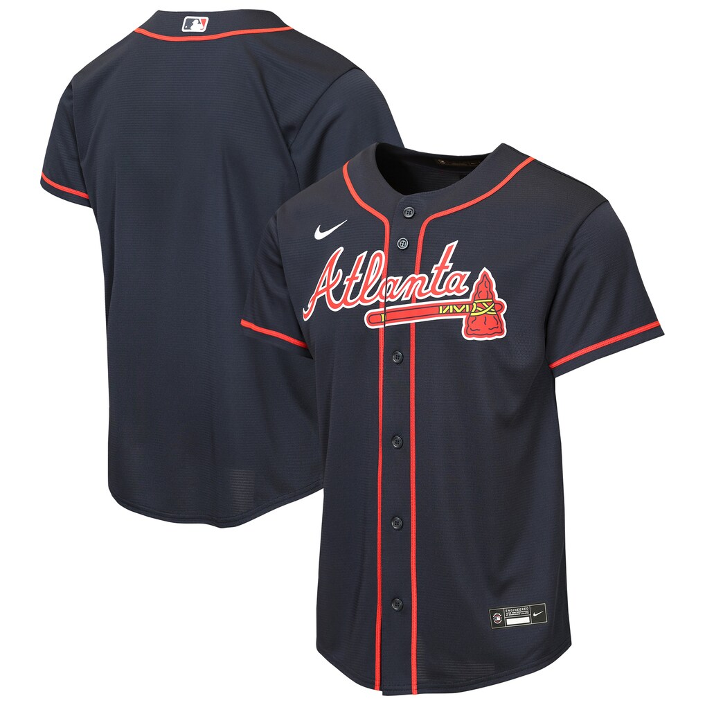 Youth Atlanta Braves  Nike Navy Alternate Replica Jersey - Ujersey