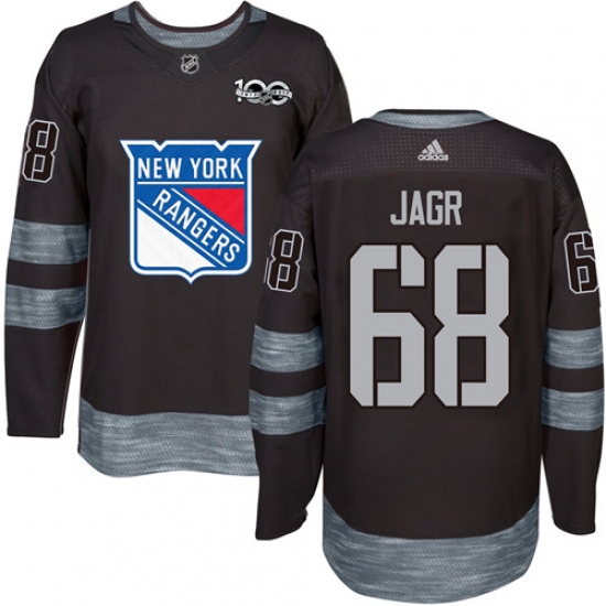 Men's Adidas New York Rangers #68 Jaromir Jagr Premier Black 1917-2017 100th Anniversary NHL Jersey - Ujersey