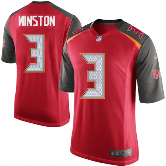 Men's Nike Tampa Bay Buccaneers #3 Jameis Winston Game Red Team Color NFL Jersey - Ujersey