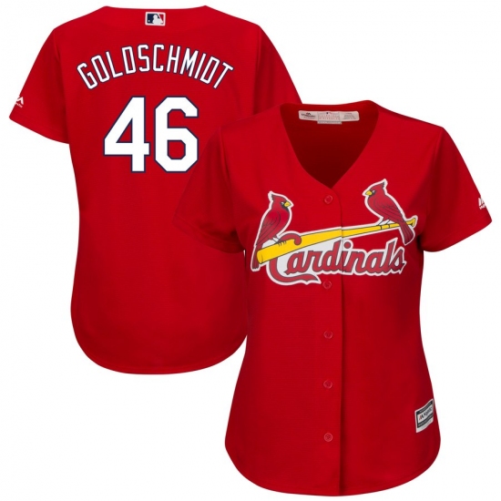 Women's St. Louis Cardinals #46 Paul Goldschmidt Majestic Scarlet Alternate Official Cool Base Player Jersey - Ujersey