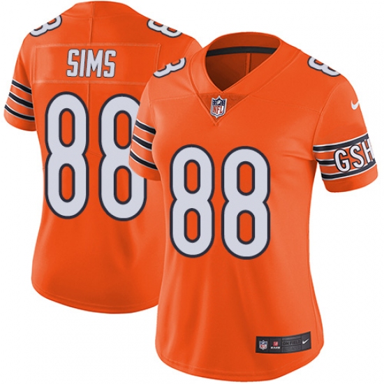 Women's Nike Chicago Bears #88 Dion Sims Limited Orange Rush Vapor Untouchable NFL Jersey - Ujersey