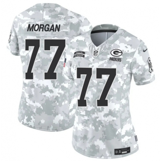 Women's Green Bay Packers #77 Jordan Morgan 2024 F.U.S.E Arctic Camo Salute To Service Limited Stitched Football Jersey(Run Small) - Ujersey