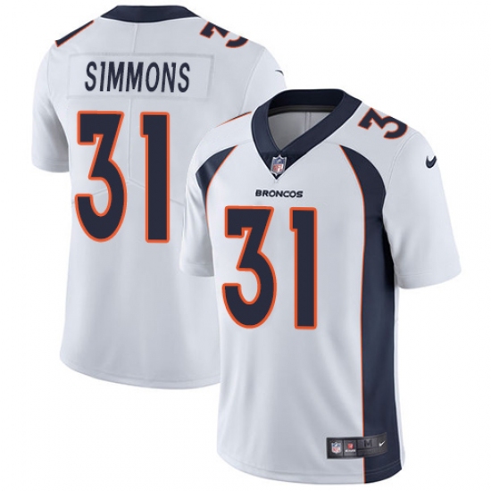 Youth Nike Denver Broncos #31 Justin Simmons Elite White NFL Jersey - Ujersey