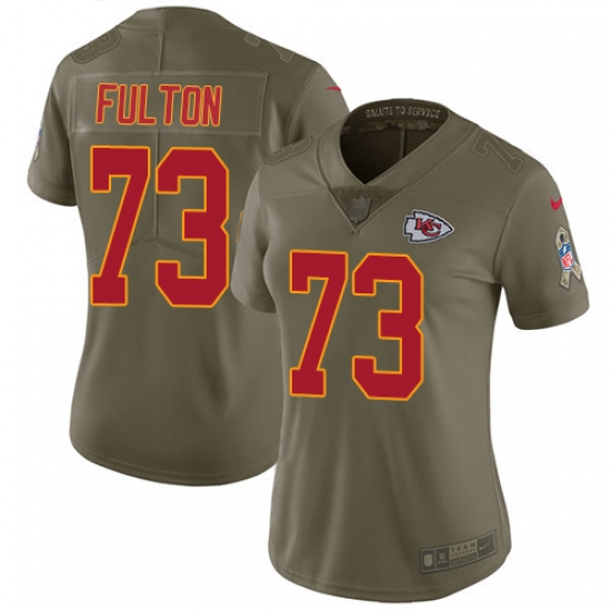 Women's Nike Kansas City Chiefs #73 Zach Fulton Limited Olive 2017 Salute to Service NFL Jersey - Ujersey