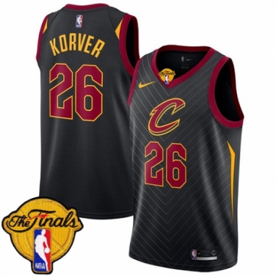 Women's Nike Cleveland Cavaliers #26 Kyle Korver Authentic Black 2018 NBA Finals Bound NBA Jersey Statement Edition - Ujersey