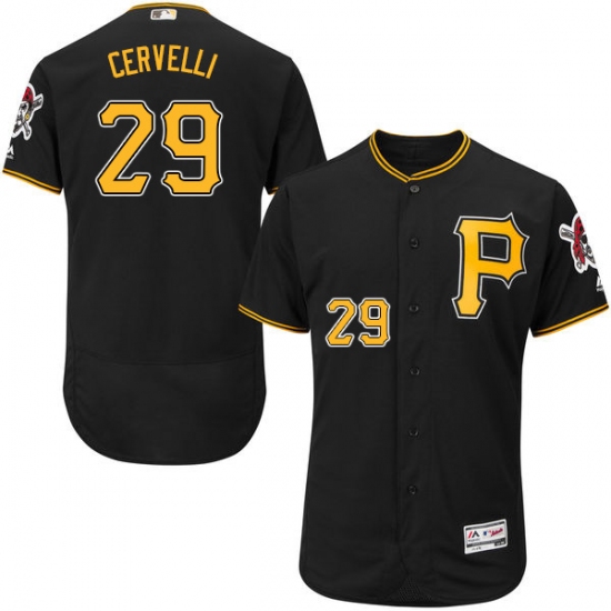Men's Majestic Pittsburgh Pirates #29 Francisco Cervelli Black Alternate Flex Base Authentic Collection MLB Jersey - Ujersey