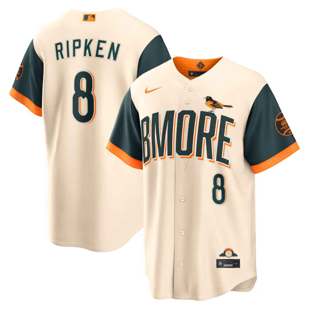 Men's Baltimore Orioles Cal Ripken Jr. Nike Cream 2026 City Connect Stadium Jersey - Ujersey