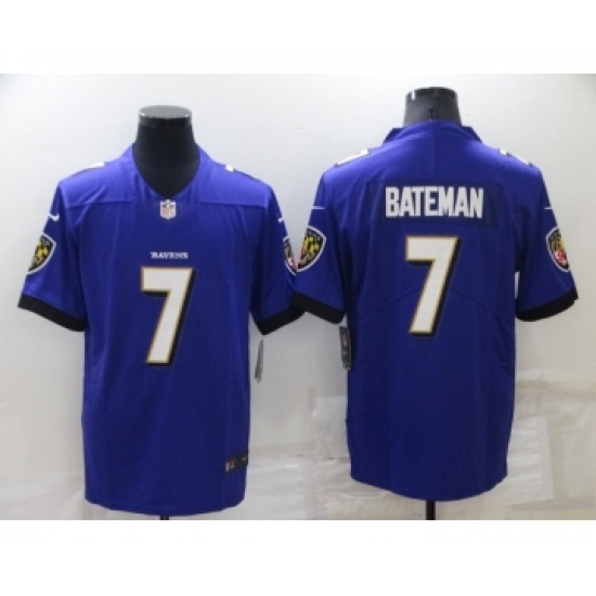 Men's Baltimore Ravens #7 Rashod Bateman Purple 2022 Vapor Untouchable Stitched NFL Nike Limited Jersey - Ujersey