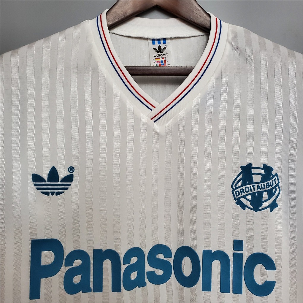 Marseille Retro Soccer Jersey Home Custom Shirt 1989-91 - Ujersey NHL