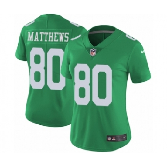 Women's Nike Philadelphia Eagles #80 Jordan Matthews Limited Green Rush Vapor Untouchable NFL Jersey - Ujersey