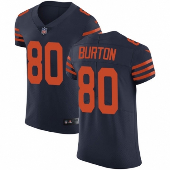 Men's Nike Chicago Bears #80 Trey Burton Navy Blue Alternate Vapor Untouchable Elite Player NFL Jersey - Ujersey
