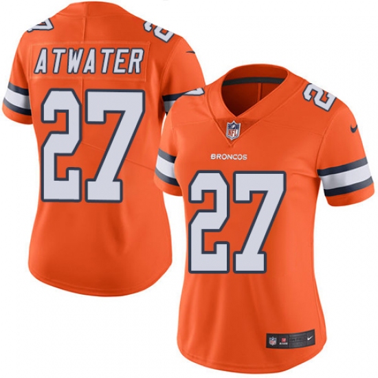 Women's Nike Denver Broncos #27 Steve Atwater Elite Orange Rush Vapor Untouchable NFL Jersey - Ujersey