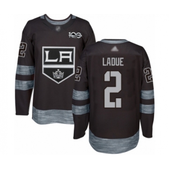Men's Los Angeles Kings #2 Paul LaDue Authentic Black 1917-2017 100th Anniversary Hockey Jersey - Ujersey