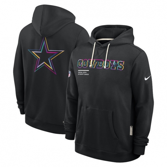 Men's Dallas Cowboys Black 2025 Crucial Catch Dri-FIT Hoodie - Ujersey