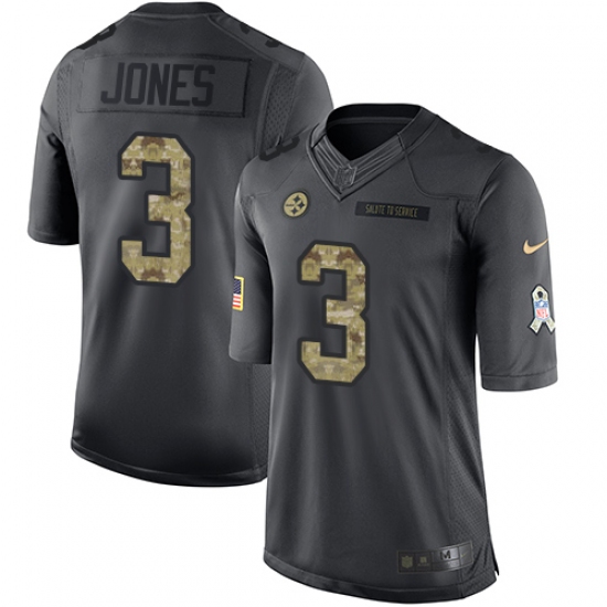 Youth Nike Pittsburgh Steelers #3 Landry Jones Limited Black 2016 Salute to Service NFL Jersey - Ujersey