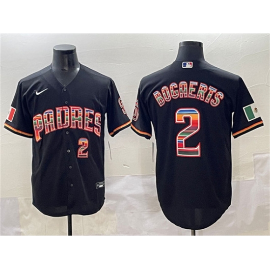 Men's San Diego Padres #2 Xander Bogaerts Black Mexico Cool Base Stitched Baseball Jersey - Ujersey