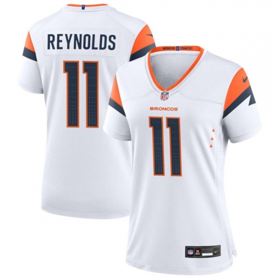 Women's Denver Broncos #11 Josh Reynolds White 2024 Stitched Jersey(Run Small) - Ujersey