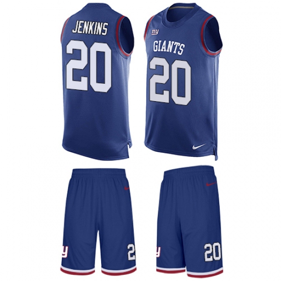 Men's Nike New York Giants #20 Janoris Jenkins Limited Royal Blue Tank Top Suit NFL Jersey - Ujersey