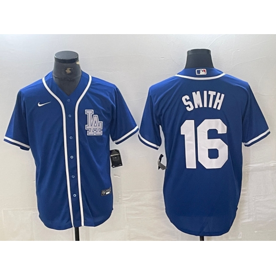 Men's Los Angeles Dodgers #16 Will Smith Blue Cool Base Stitched Baseball Jersey - Ujersey