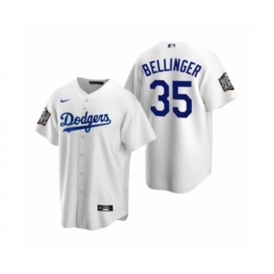 Men's Los Angeles Dodgers #35 Cody Bellinger White 2020 World Series Replica Jersey - Ujersey