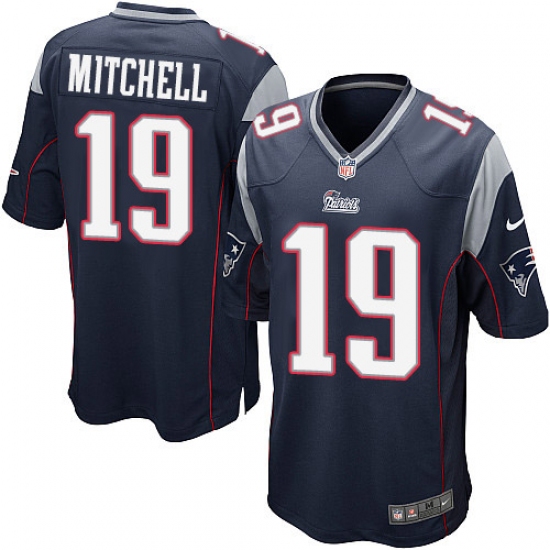 Men's Nike New England Patriots #19 Malcolm Mitchell Game Navy Blue Team Color NFL Jersey - Ujersey