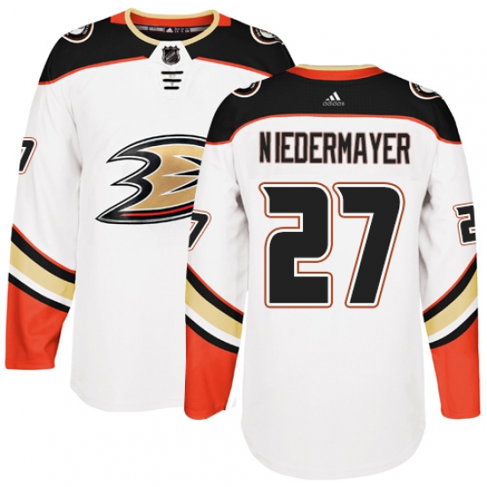 Youth Adidas Anaheim Ducks #27 Scott Niedermayer Authentic White Away NHL Jersey