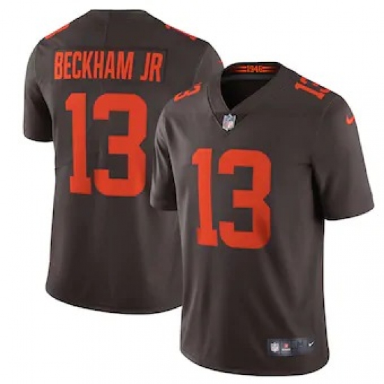 Nike Cleveland Browns #13 Odell Beckham Jr. Men's Brown Alternate 2020 Vapor Limited Jersey - Ujersey