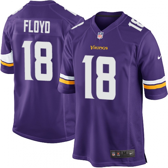 Men's Nike Minnesota Vikings #18 Michael Floyd Game Purple Team Color NFL Jersey - Ujersey