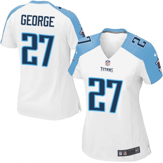Women's Nike Tennessee Titans #27 Eddie George Game White NFL Jersey - Ujersey
