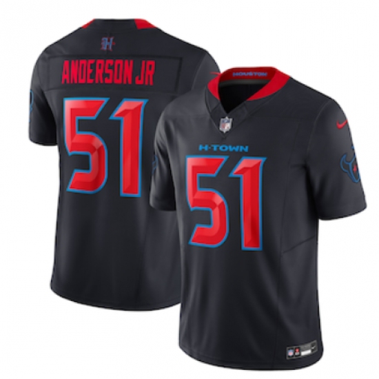 Men's Houston Texans #51 Will Anderson Jr. Nike Navy 2nd Alternate Vapor F.U.S.E. Limited Jersey - Ujersey