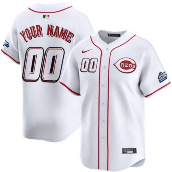 Men's Cincinnati Reds Active Player Custom White 2025 Speedway Classic Home Limited Stitched Baseball Jersey - Ujersey