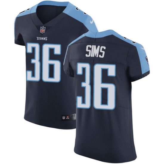 Men's Nike Tennessee Titans #36 LeShaun Sims Navy Blue Alternate Vapor Untouchable Elite Player NFL Jersey - Ujersey