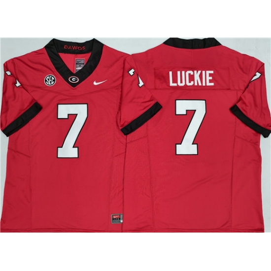 Mens Georgia Bulldogs #7 Lawson Luckie Red 2025 F.U.S.E. Stitched Jersey - Ujersey