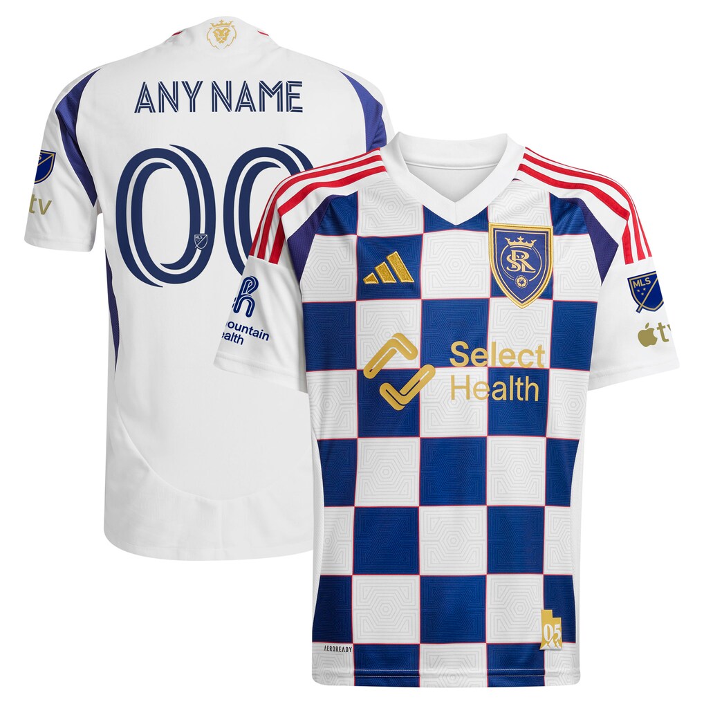 Men's Real Salt Lake adidas White 2025 On-Field Authentic Grid City Custom Jersey - Ujersey