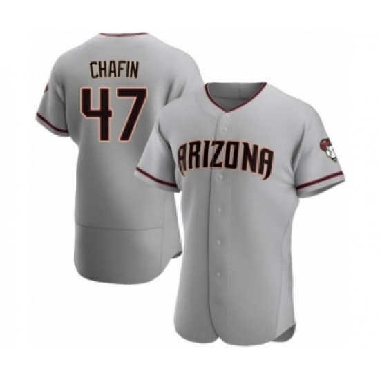Men's Andrew Chafin #47 Arizona Diamondbacks Authentic Gray Road Jersey - Ujersey