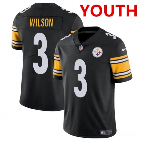 Youth Pittsburgh Steelers #3 Russell Wilson Black Vapor Untouchable Limited Football Stitched Jersey - Ujersey
