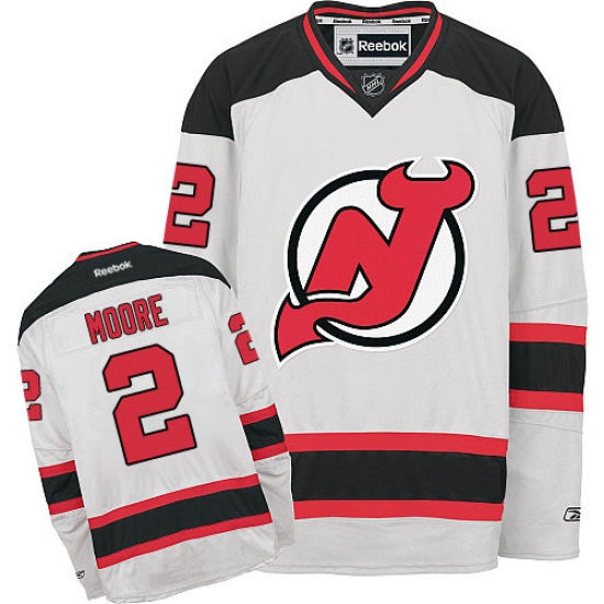 Youth Reebok New Jersey Devils #2 John Moore Authentic White Away NHL Jersey - Ujersey