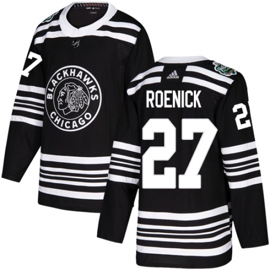 Men's Adidas Chicago Blackhawks #27 Jeremy Roenick Authentic Black 2019 Winter Classic NHL Jersey - Ujersey