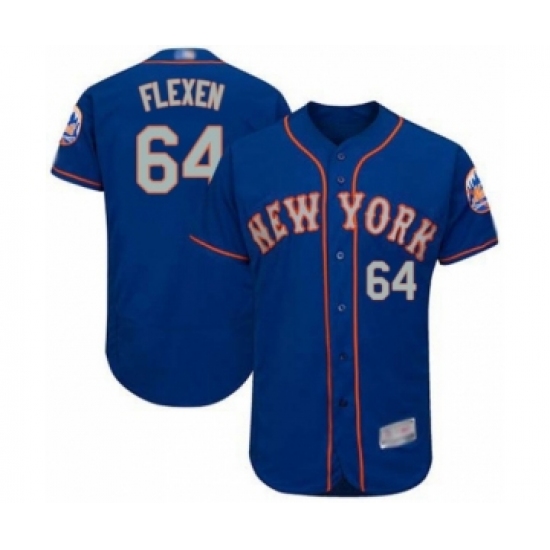 Men's New York Mets #64 Chris Flexen Royal Gray Alternate Flex Base Authentic Collection Baseball Player Jersey - Ujersey