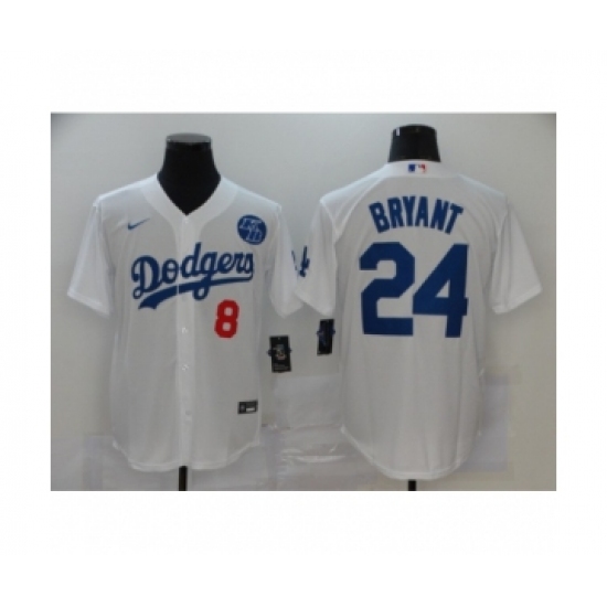 Los Angeles Dodgers Kobe Bryant White Jersey - Ujersey