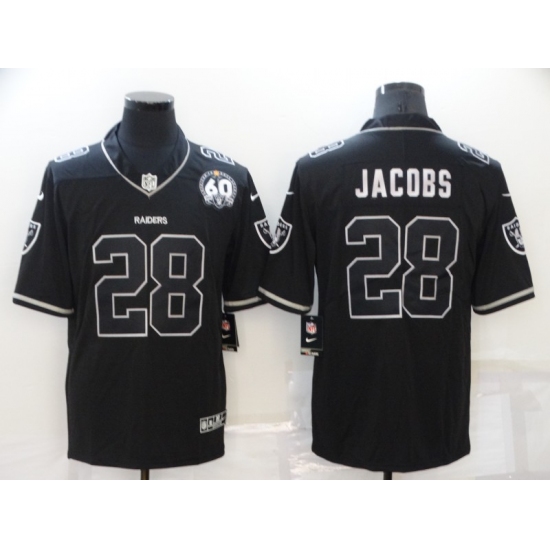 Men's Oakland Raiders #28 Josh Jacobs Black 60th Anniversary Vapor Untouchable Limited Jersey