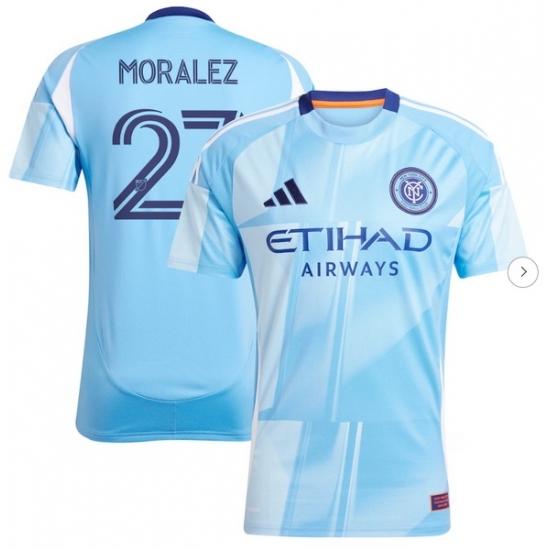 Men's New York City FC Maximiliano Moralez adidas Light Blue 2025 The Excelsior Kit Replica Player Jersey - Ujersey