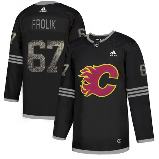 Men's Adidas Calgary Flames #67 Michael Frolik Black Authentic Classic Stitched NHL Jersey - Ujersey
